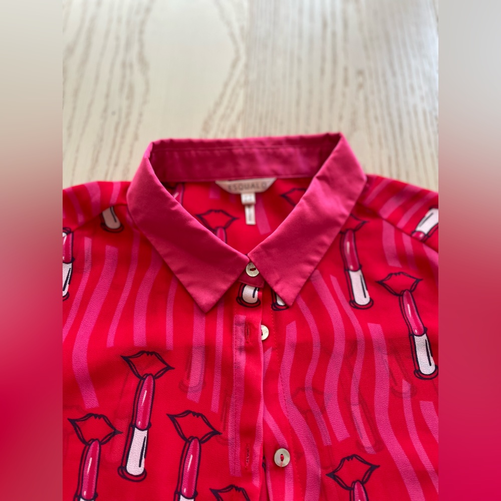 ESQUALO Red Patterned Blouse - Picture 9 of 9